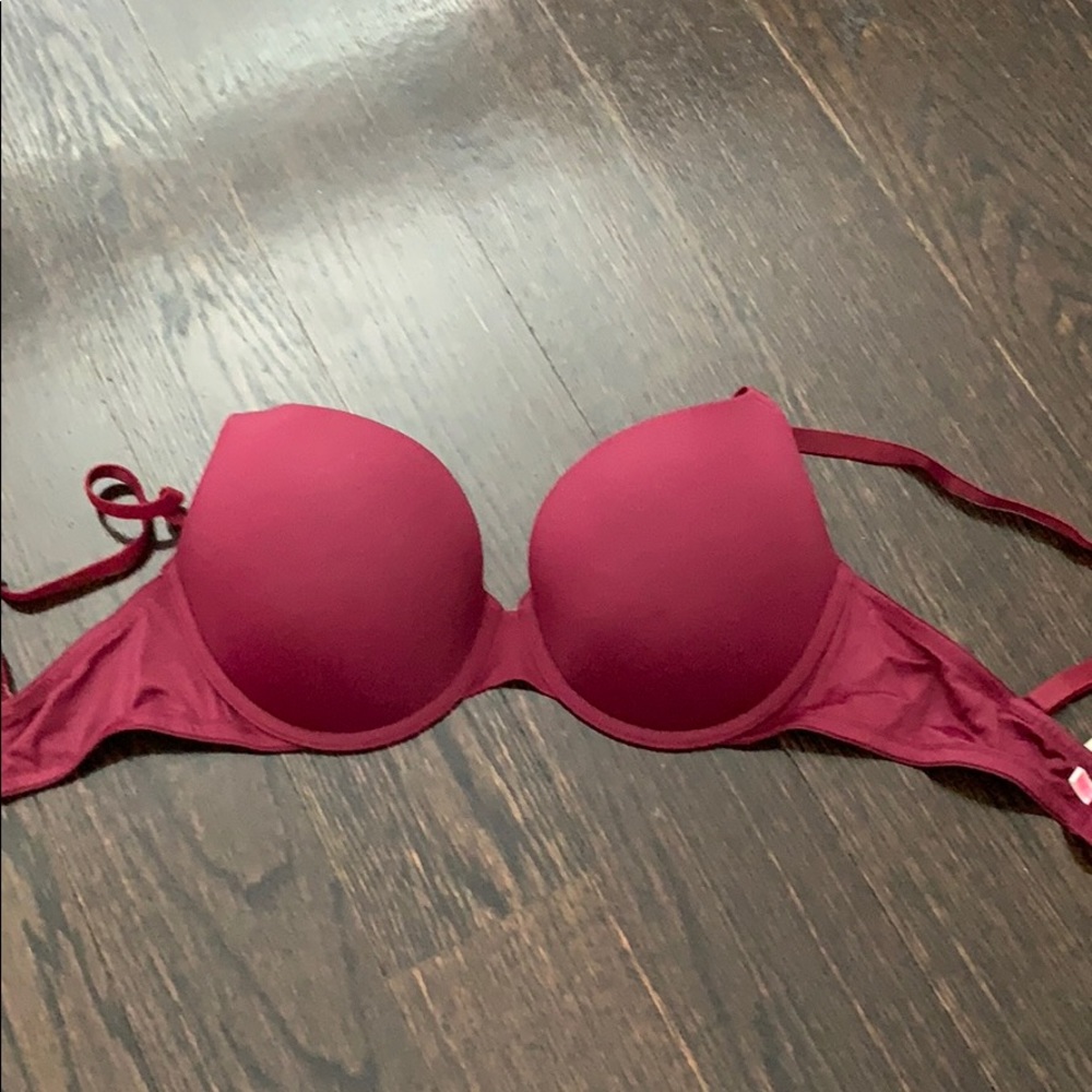 VS PINK Maroon Wear Everywhere Push-up Bra